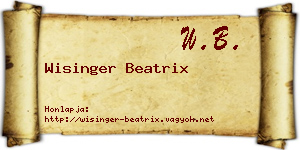 Wisinger Beatrix névjegykártya